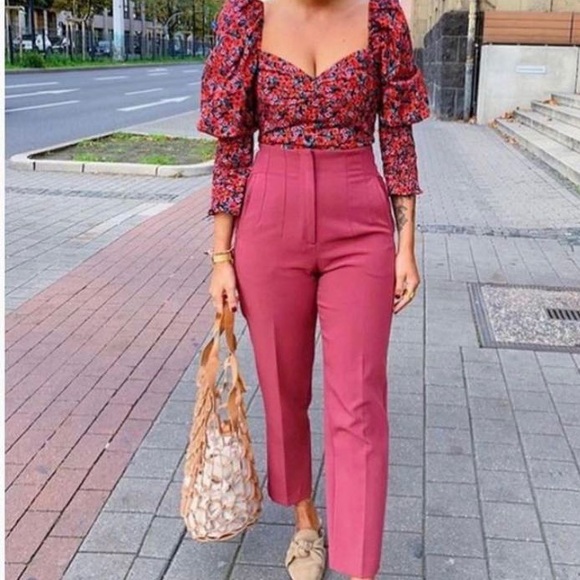 Zara Pants - Zara pink high waisted pants